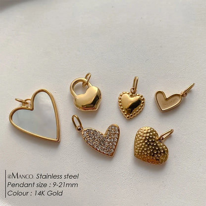 Modessie Bohemian Heart Charm Diy Earrings Bracelets Necklace Accessories  Making  Stainless Steel Jewelry