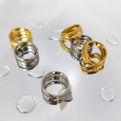 Modessie  Gold Color /Silver Color Geometric Multi-layer Line Ring for Women Elegant Jewelry