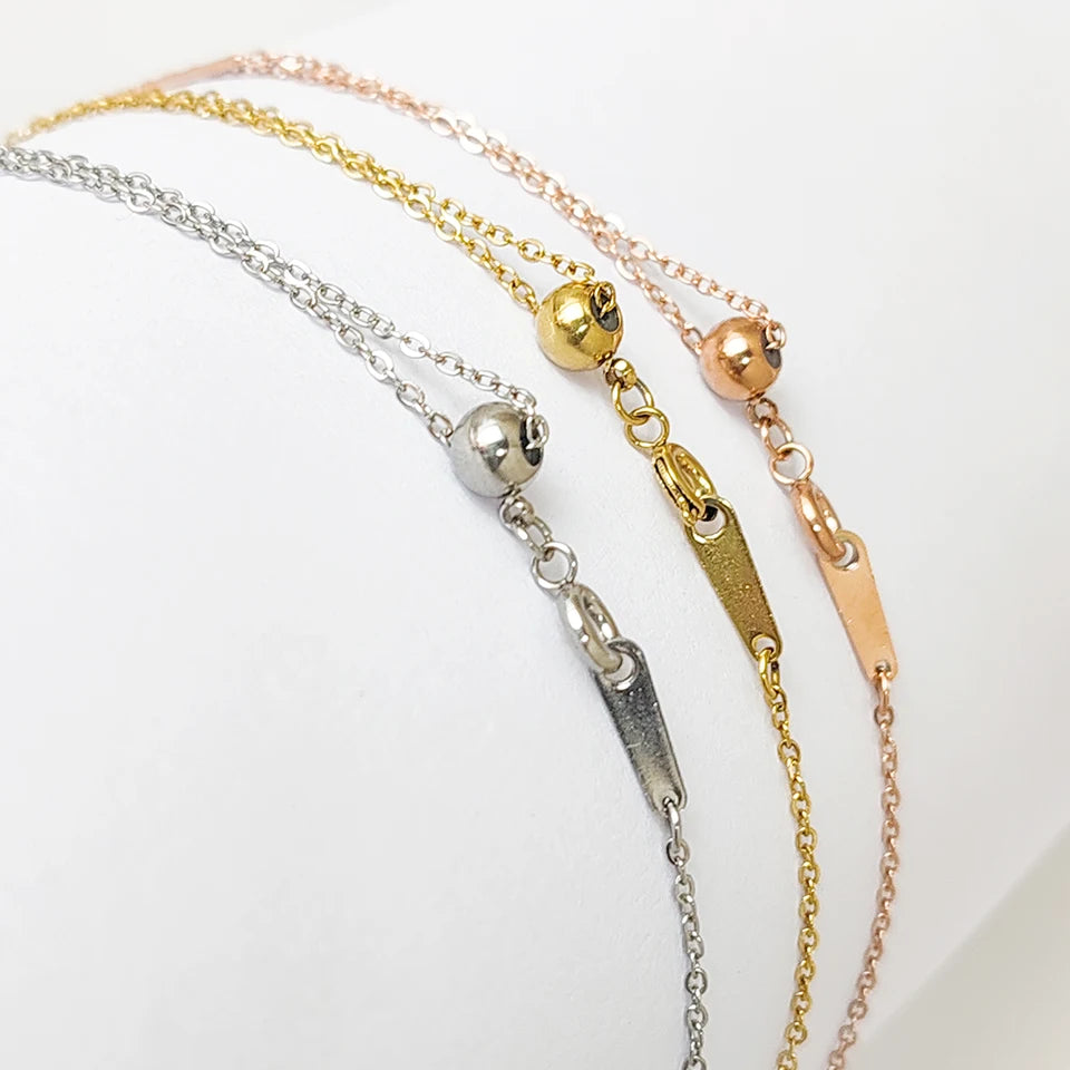 Modessie Adjustable Gold or Silver Plated Stainless Steel Chain Bracelets 18cm  For Women Wholesale Stainless Steel Jewelry Women Bracelets