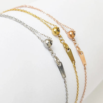 Modessie Adjustable Gold or Silver Plated Stainless Steel Chain Bracelets 18cm  For Women Wholesale Stainless Steel Jewelry Women Bracelets