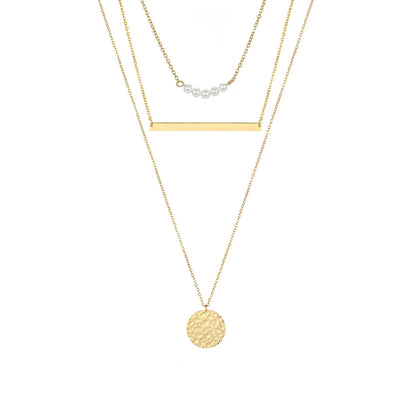 Modessie Multi Layered Choker Necklace for Women Stainless Steel Necklace Women Statement Pendant Necklace Jewelry 4 Pcs