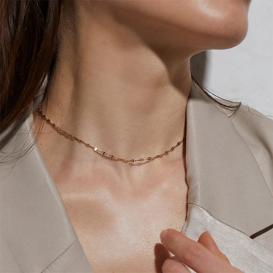 Modessie Multi Layered Necklace for Women  Stainless Steel Necklace Women Chain Choker Necklace