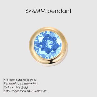 Modessie Stainless Steel Charm Rhinestone Necklace Pendant Fashion 12 Colors Birthstone For Jewelry Making Women DIY Accessories