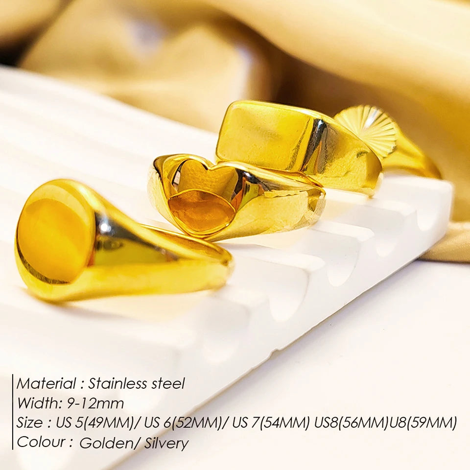 Modessie Women’s Stainless Steel Ring – Gold or Silver Plated, Waterproof, Tarnish-Resistant, Fashion Jewelry