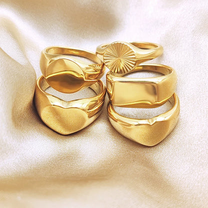 Modessie Women’s Stainless Steel Ring – Gold or Silver Plated, Waterproof, Tarnish-Resistant, Fashion Jewelry