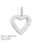 Modessie Stainless Steel Round Zirconia Heart Shape Mirror Polished Clasp for DIY Necklaces Bracelet Making
