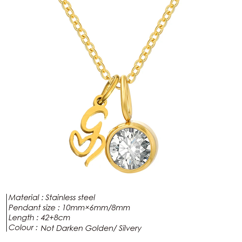 Modessie Light Luxury  Necklace Artistic Initials A-Z Pendant Ladies Minimalist Jewelry Gifts Stainless Steel Jewelry