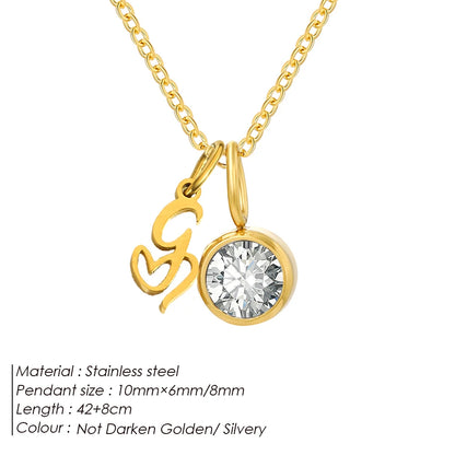 Modessie Light Luxury  Necklace Artistic Initials A-Z Pendant Ladies Minimalist Jewelry Gifts Stainless Steel Jewelry