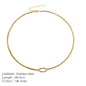 Modessie Elegant Minimalist Jewelry Lusterless 14k Gold Plated Knotted Snake Chain Necklace Women's Stainless Steel Accessories
