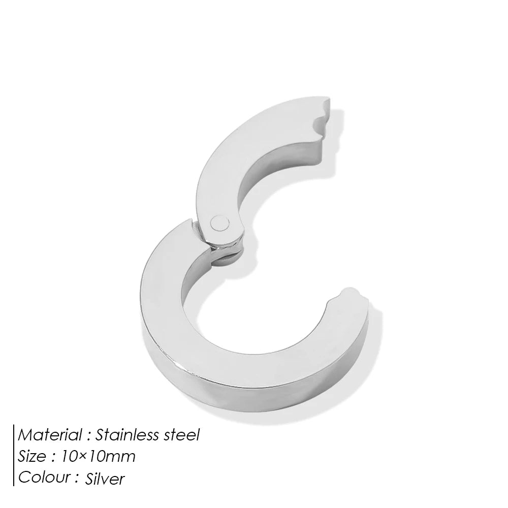Modessie Stainless Steel Polished Design Round Cutout Clasp for DIY Bracelet Necklace Jewelry Making
