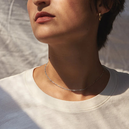 Silver Color Fine Chain Necklace For Women Stainless Steel  Fashionable  Link chain Minimalist Jewelry Gifts Hot Selling