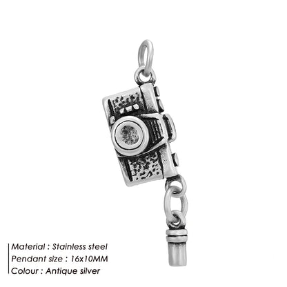 Modessie Fashion Boutique Jewelry Couple Silver Plated Small Pendant Simple Design Stainless Steel Accessories