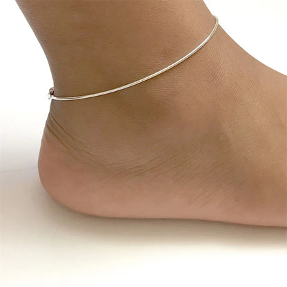 Modessie Snake Chain Anklet Stainless Steel  Adjustable Chain Ankle Gifts for Women Girls Jewelry Accessories