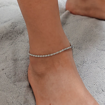 Modessie Silver Color  Anklet Bracelet On The Leg Fashion Female Barefoot For Women Leg Chain