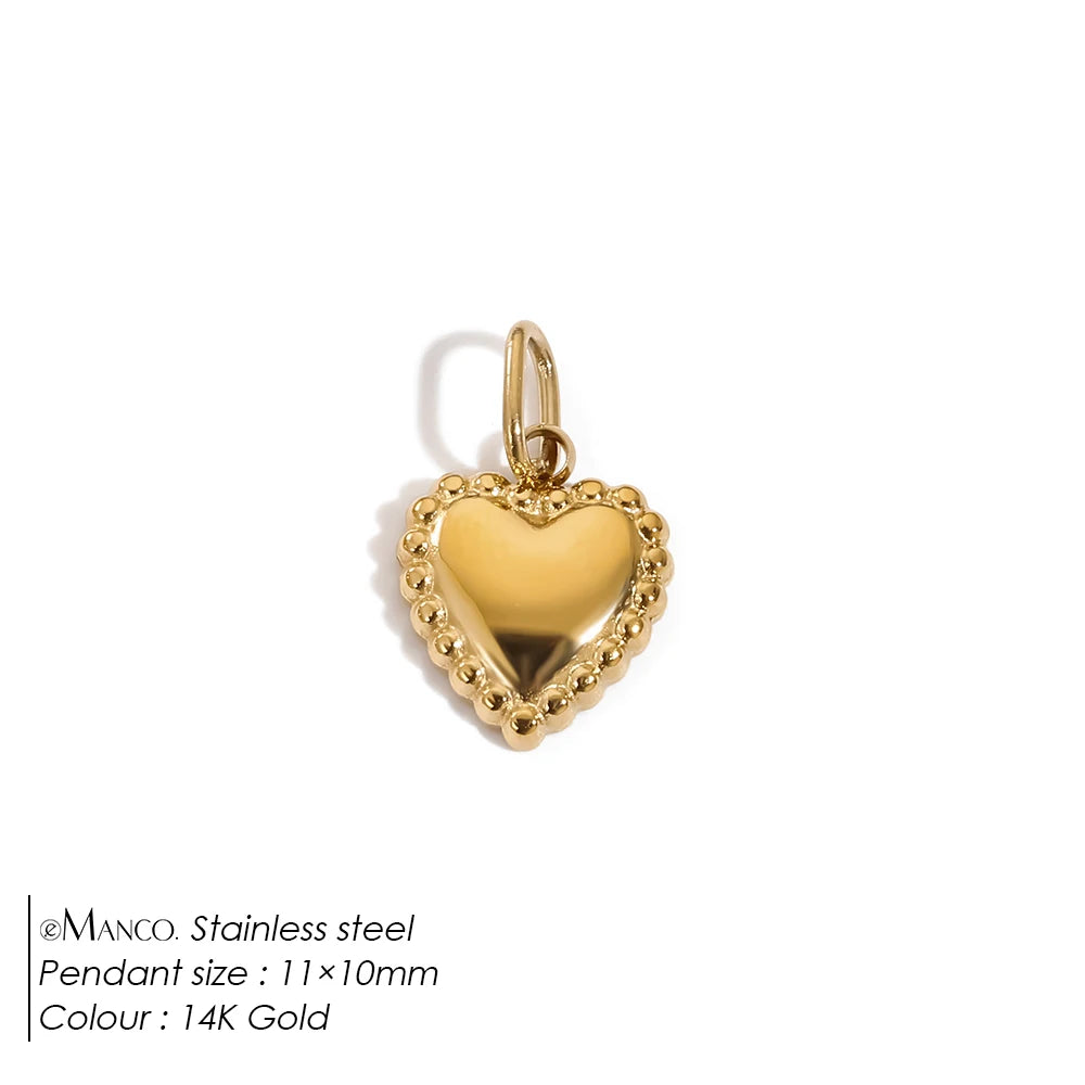 Modessie Bohemian Heart Charm Diy Earrings Bracelets Necklace Accessories  Making  Stainless Steel Jewelry