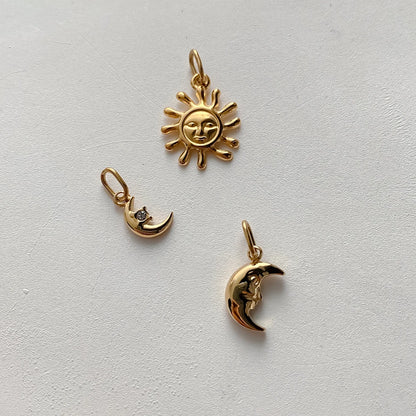 Modessie Star Sun Pendant Charms for Earrings Necklace Making Supplies Stainless Steel Gold-Plated  Diy