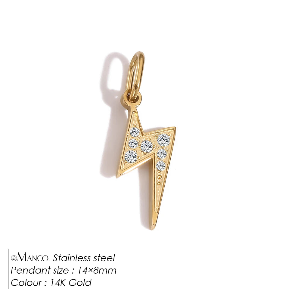 Modessie Star Sun Pendant Charms for Earrings Necklace Making Supplies Stainless Steel Gold-Plated  Diy