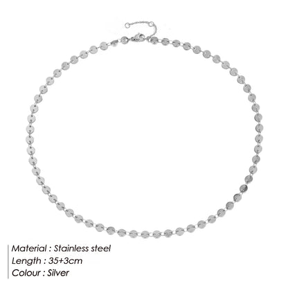Modessie 4MM Silver Color Stainless Steel Choker Necklace Women Aesthetic Necklaces for Women