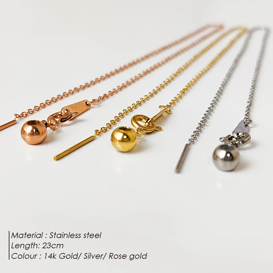 Modessie Adjustable Gold or Silver Plated Stainless Steel Chain Bracelets 18cm  For Women Wholesale Stainless Steel Jewelry Women Bracelets