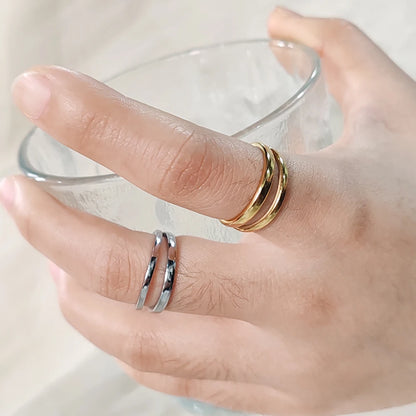 Modessie Women’s Ring – Retro Minimalist Gold or Silver Stainless Steel Jewelry