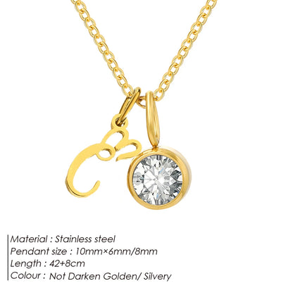 Modessie Light Luxury  Necklace Artistic Initials A-Z Pendant Ladies Minimalist Jewelry Gifts Stainless Steel Jewelry