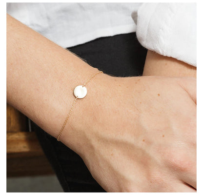 Modessie Stainless Steel Bracelets for Women Adjustable Chain Charm Bracelets Women Minimalist Round Bracelet Jewellery