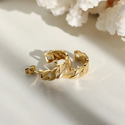 Modessie Stainless Steel Metal Chain Hoop Earrings For Women Fashion  Jewelry Temperament Girls Daily Wear Earrings