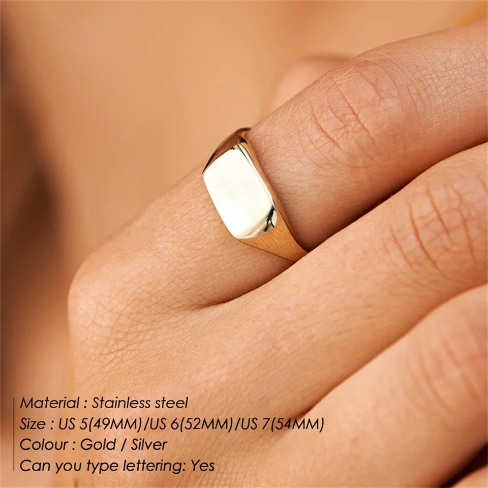 Modessie Stainless Steel Punk Style Geometric Jewelry Ring Gold Plated/Silver-Plated
