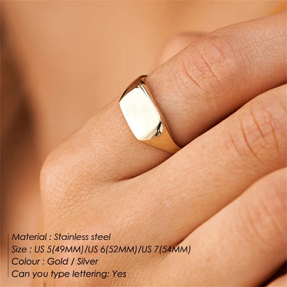 Modessie Stainless Steel Punk Style Geometric Jewelry Ring Gold Plated/Silver-Plated