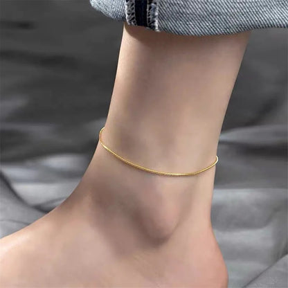 Modessie Snake Chain Anklet Stainless Steel  Adjustable Chain Ankle Gifts for Women Girls Jewelry Accessories
