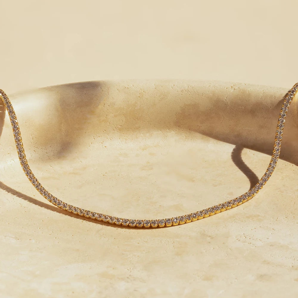 Modessie Fashion Crystal High Quality Stainless Steel Silver Plated Necklace Ladies Charming Accessories