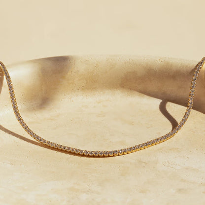 Modessie Fashion Crystal High Quality Stainless Steel Gold Plated Necklace Ladies Charming Accessories