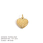 Modessie New Fashion Three-dimensional Tassel Heart Charm Pendant Stainless Steel Gold-Plated Necklace Homemade Accessories