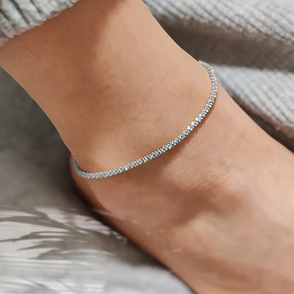 Modessie Silver Color  Anklet Bracelet On The Leg Fashion Female Barefoot For Women Leg Chain