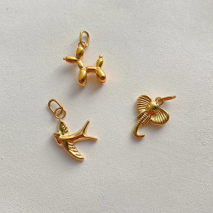 Modessie Stainless Steel Animal Snake Pendant Diy Charms for Necklace Bracelet Dangle  for Jewelry Making DIY Jewelry