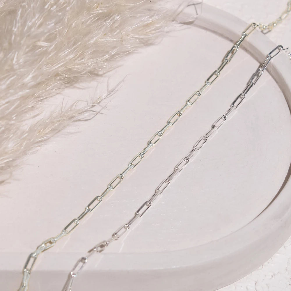 Silver Color Fine Chain Necklace For Women Stainless Steel  Fashionable  Link chain Minimalist Jewelry Gifts Hot Selling