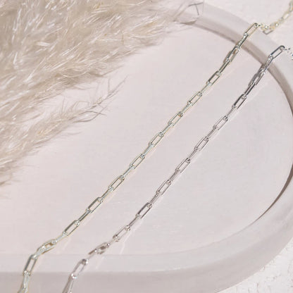 Silver Color Fine Chain Necklace For Women Stainless Steel  Fashionable  Link chain Minimalist Jewelry Gifts Hot Selling