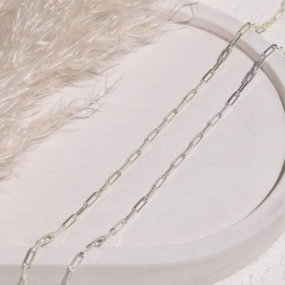 Silver Color Fine Chain Necklace For Women Stainless Steel  Fashionable  Link chain Minimalist Jewelry Gifts Hot Selling