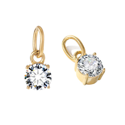 Modessie Stainless  Pendant Necklace Round Zircon Pendant Charms for Diy Necklace Bracelet Jewelry