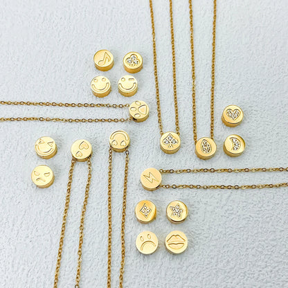 Modessie Stainless Steel Chain Bracelet – Gold or Silver Plated with Round Charm – 20 Design Options