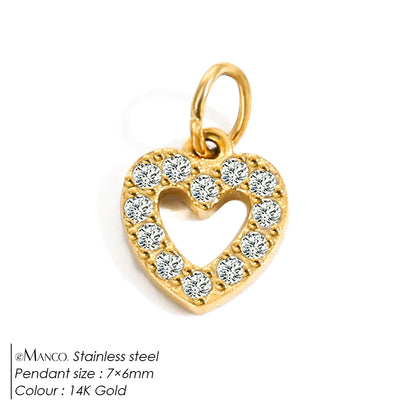 Modessie Bohemian Heart Charm Diy Earrings Bracelets Necklace Accessories  Making  Stainless Steel Jewelry