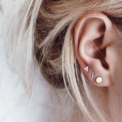 Modessie Girls Stainless Steel Stud Earrings for Women Office Small Round Earring Studs Minimalist Jewelry