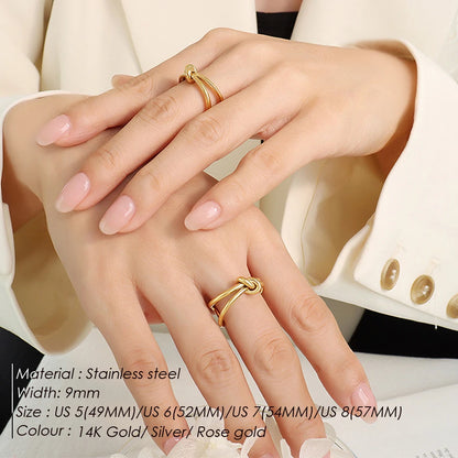 Modessie Gold/Silver Stainless Steel Braided Twist Ring for Women – Elegant, Durable, Everyday Fashion