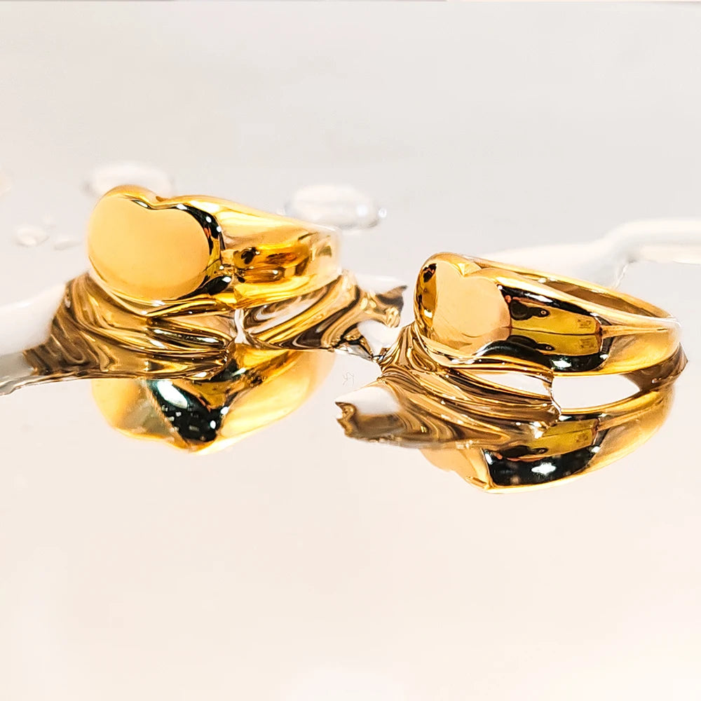 Modessie Stainless Steel Ring for Women – Hypoallergenic, Non-Tarnish, Gold or Silver Finish