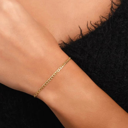 Modessie Classic Cuban Chain Gold-Plated/Silver-Plated Men's Bracelet Stainless Steel Upgraded Lobster Clasp Adjustable