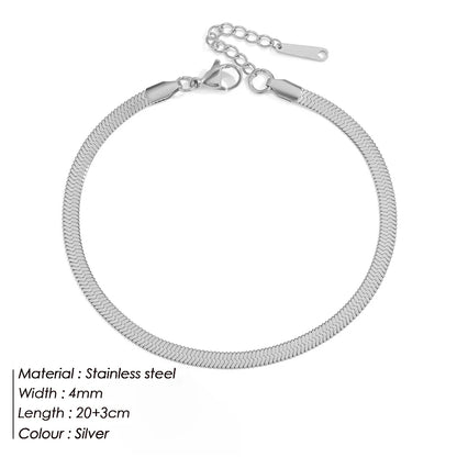 Modessie Snake Chain Anklet for Women/Men Girls Beach Chain Ankle Gifts Stainless Steel Not Allergic