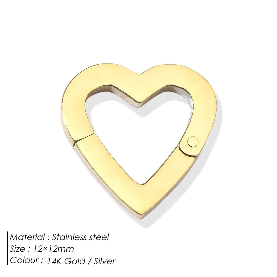 Modessie Stainless Steel Polished Design Round Cutout Clasp for DIY Bracelet Necklace Jewelry Making