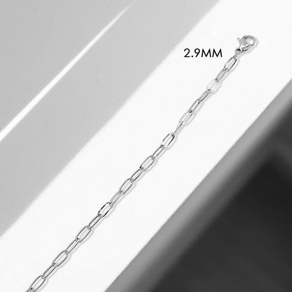 Silver Color Fine Chain Necklace For Women Stainless Steel  Fashionable  Link chain Minimalist Jewelry Gifts Hot Selling
