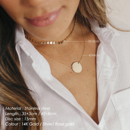 Modessie 3pcs Separated Stainless Steel Layered Necklace Women Pendant & Choker & Chain Necklace Set Fashion Jewelry