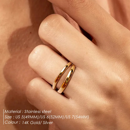 Modessie Women’s Ring – Retro Minimalist Gold or Silver Stainless Steel Jewelry